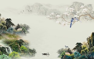 新品 意境高档山水 TIF分层