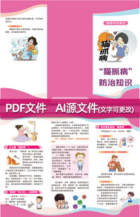 猫抓病防治知识三折页