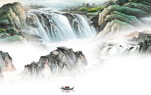 高档 中式意境山水 TIF分层