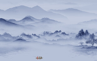 人气 中式意境山水 TIF分层