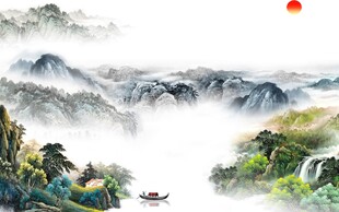 新款 中式意境山水 TIF分层