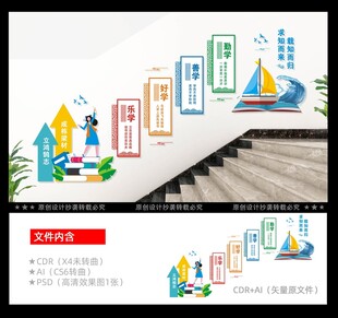 校园楼梯文化墙