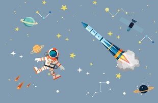 宇航员星空背景