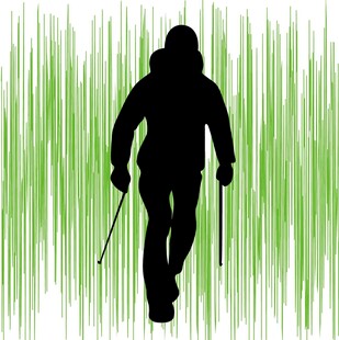 登山运动员剪影