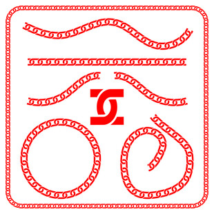 铁链链条锁链区块链矢量艺术画笔