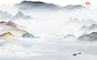 人气 极简中式山水 TiF分层