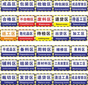 仓库标识牌分区牌地面区域划分 