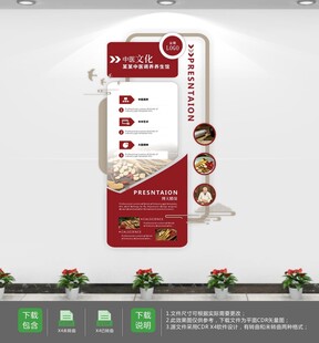 中医竖版文化墙