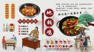 地锅鸡背景墙