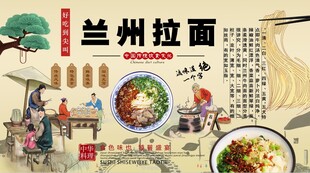 兰州拉面背景墙