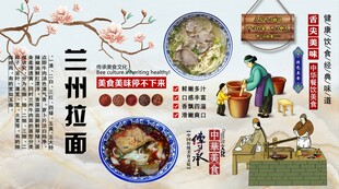 兰州拉面背景墙