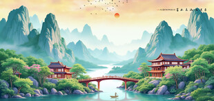 山水画风景山水画