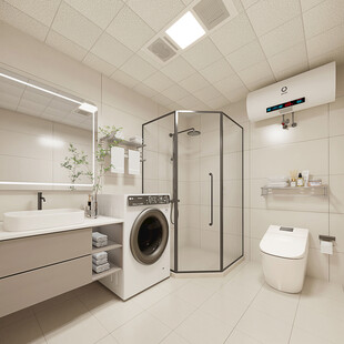 现代极简卫生间模型