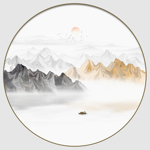 圆形山水画