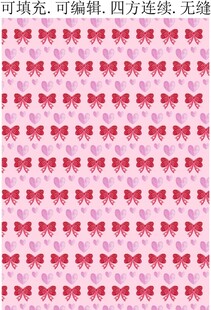粉色蝴蝶结  爱心底纹图案
