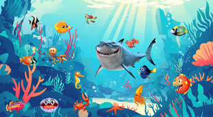卡通海底世界背景