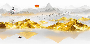 现代中式金山山水