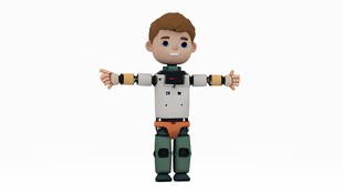 3d机器人绑定骨骼