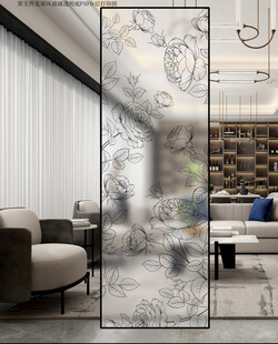 高清分层透明底屏风玻璃图案打印