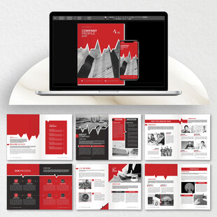 红色公司画册cdr设计模板