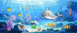 卡通海洋生物海底动物