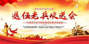 退伍军人欢送展板
