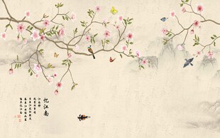 忆江南山水背景墙