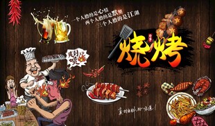 烧烤工装背景