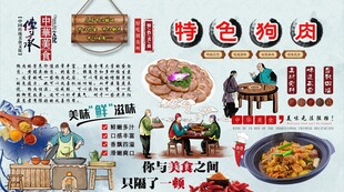 特色狗肉背景墙