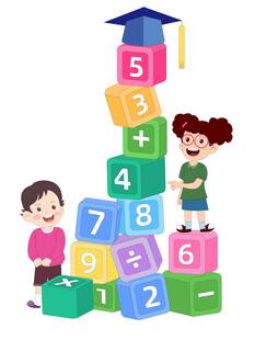 儿童教育培训高考加油数字积木