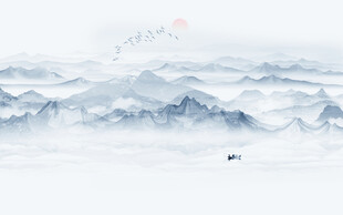 新中式屏风山水画