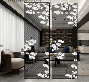 高清分层透明底屏风玻璃打印图