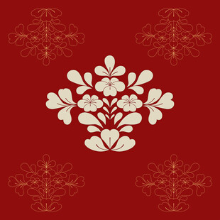 丝绸印花方形方巾服饰衣服图案