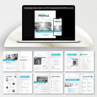 蓝色公司画册cdr设计模板