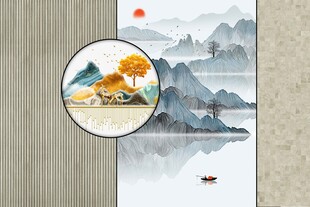 时来运转山水背景