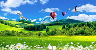 蓝天白云大草原