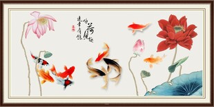 咏荷鱼趣