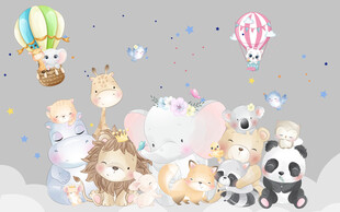 卡通动物背景墙