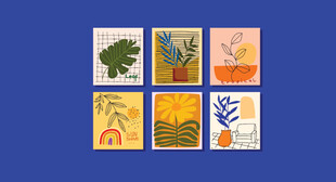 色彩明快的植物主题插画集合