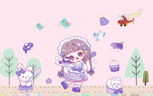 卡通小女孩背景墙
