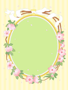 可爱花纹图案花丛花边纸边框