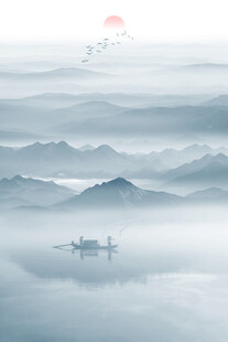 过道玄关水墨画