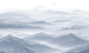 远山近水水墨风景