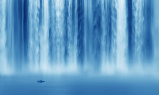 流水生财瀑布山水幕墙