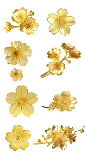 黄金樱花饰品元素大合集
