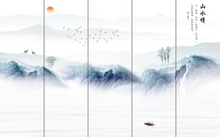 中式山水背景