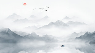 意境水墨山水画