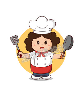 卡通厨师大姐