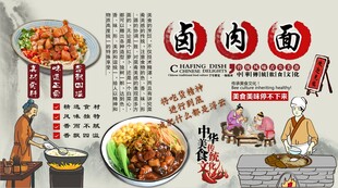 卤肉面背景墙