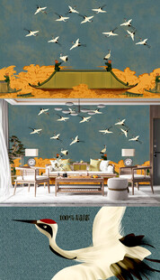 新中式抽象背景墙装饰画